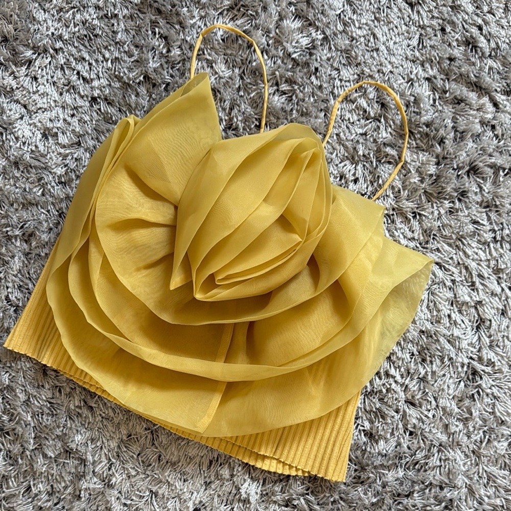 Elegant Yellow Floral Women's Top
